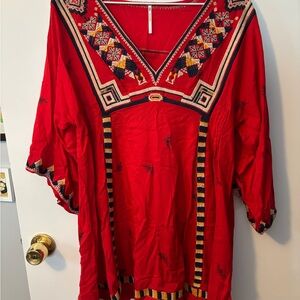 Free People Scarlet Embroidered Tunic Dress